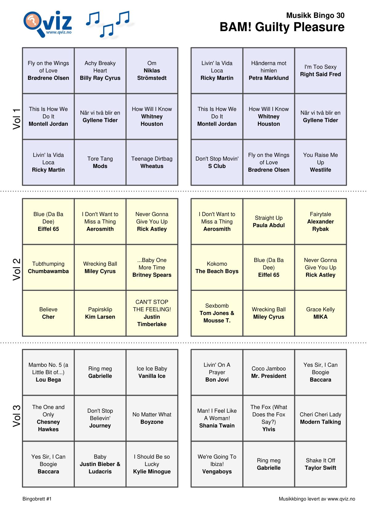 BAM! What a Music Bingo Guilty Pleasure - Bilde 13