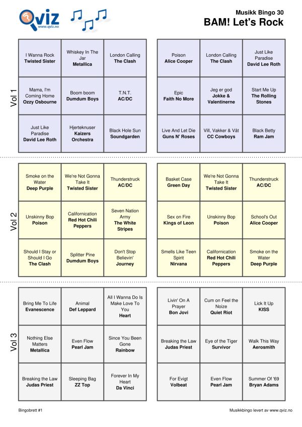 BAM! What a Music Bingo Let's Rock - Bilde 13
