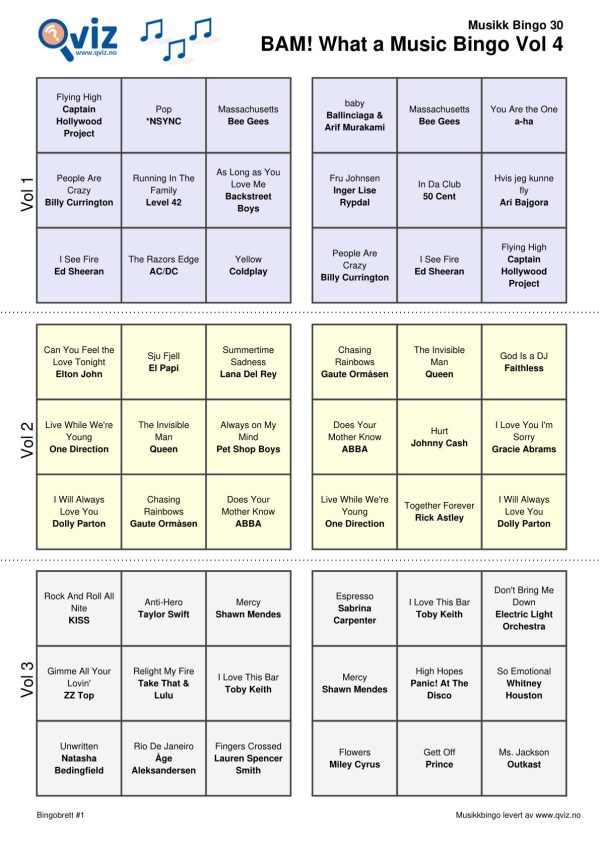 BAM! What a Music Bingo Vol 4 - Bilde 13
