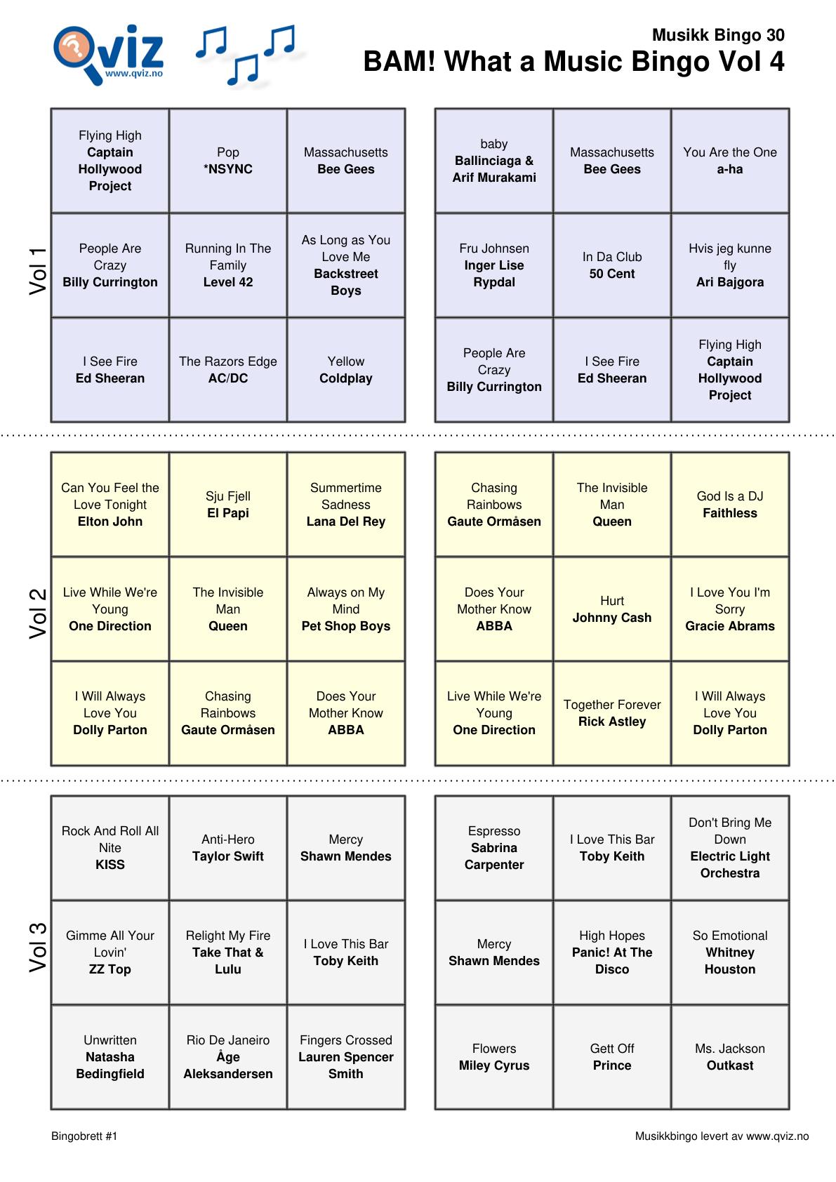 BAM! What a Music Bingo Vol 4 - Bilde 13