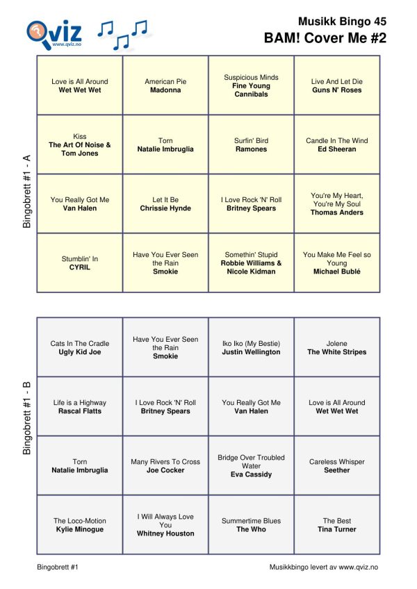 BAM! What a Music Bingo Cover Me - Bilde 9
