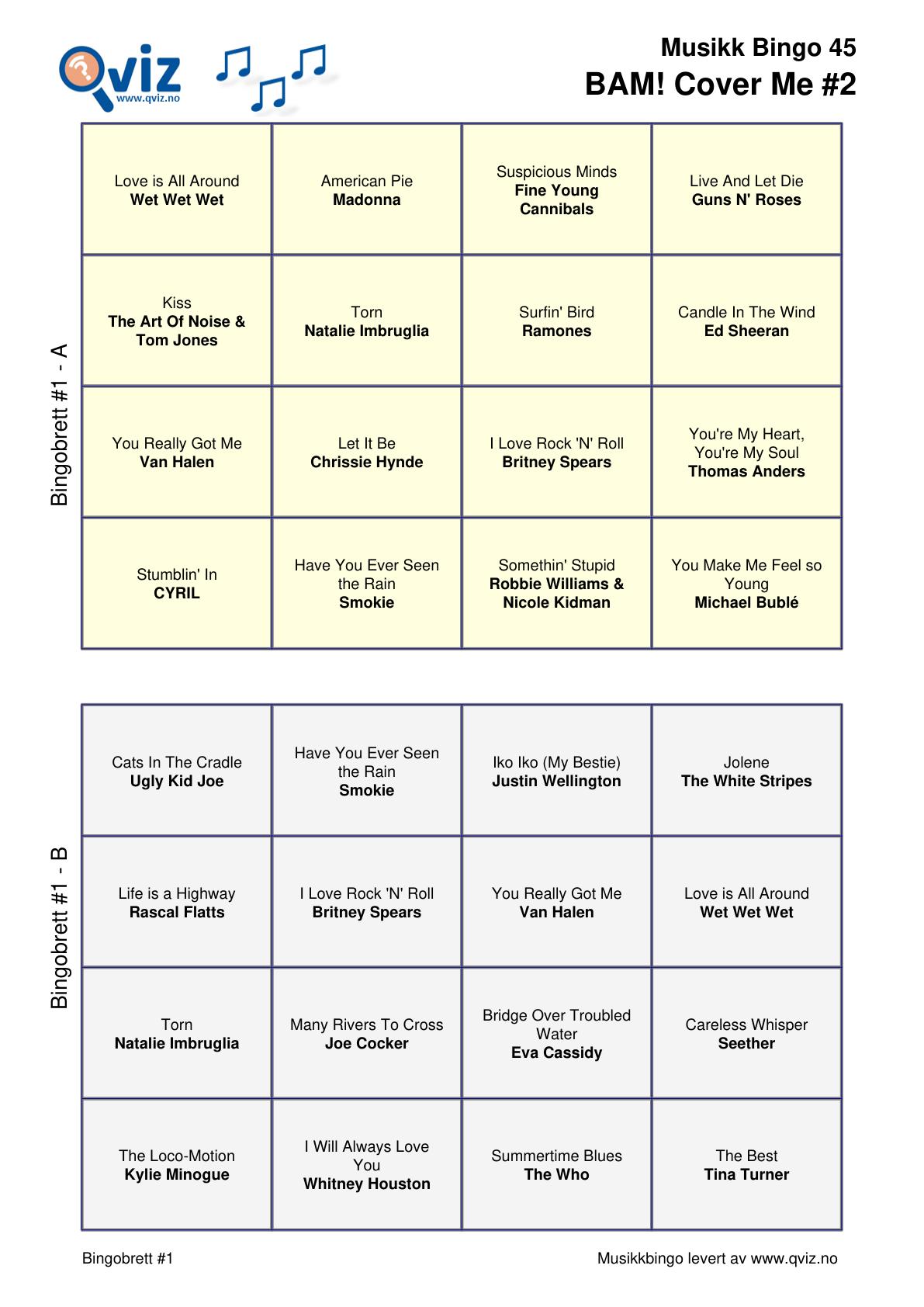BAM! What a Music Bingo Cover Me - Bilde 9