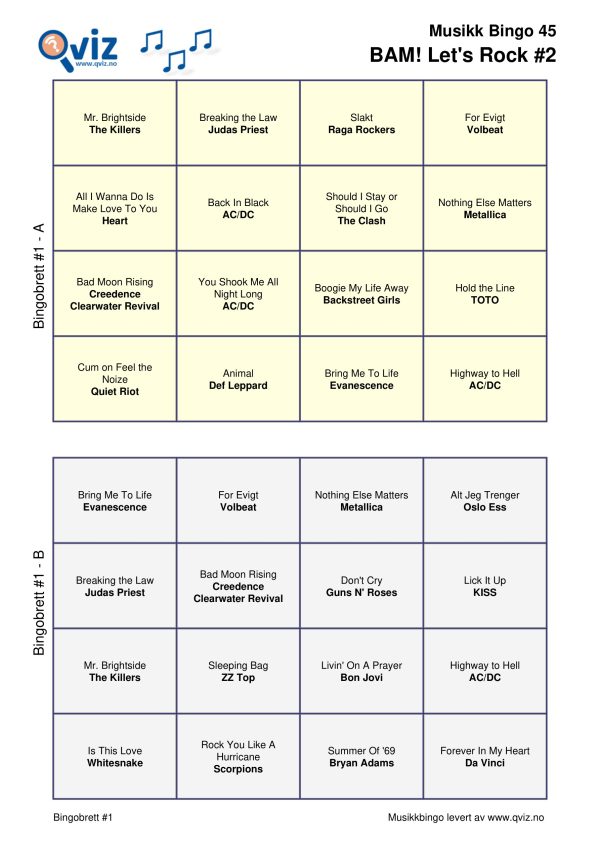BAM! What a Music Bingo Let's Rock - Bilde 9