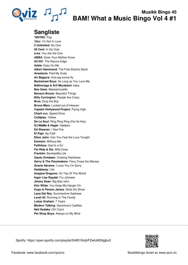 BAM! What a Music Bingo Vol 4 - Bilde 10