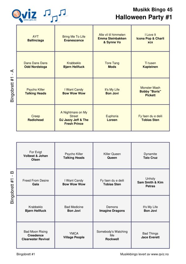 Halloween Party Musikk Bingo - Bilde 11
