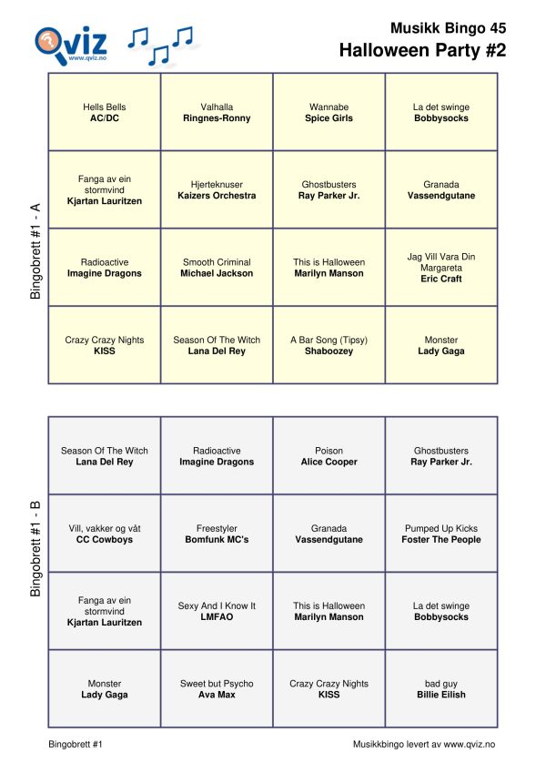 Halloween Party Musikk Bingo - Bilde 9