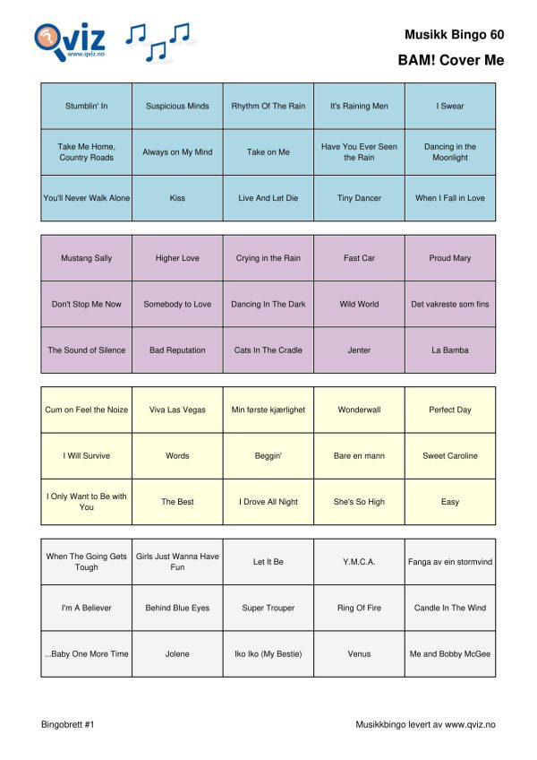 BAM! What a Music Bingo Cover Me - Bilde 7