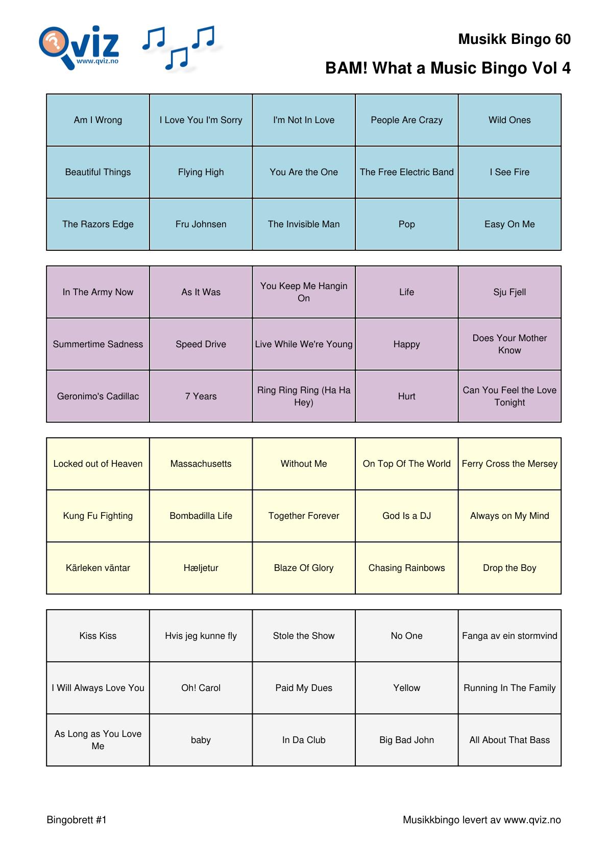 BAM! What a Music Bingo Vol 4 - Bilde 7