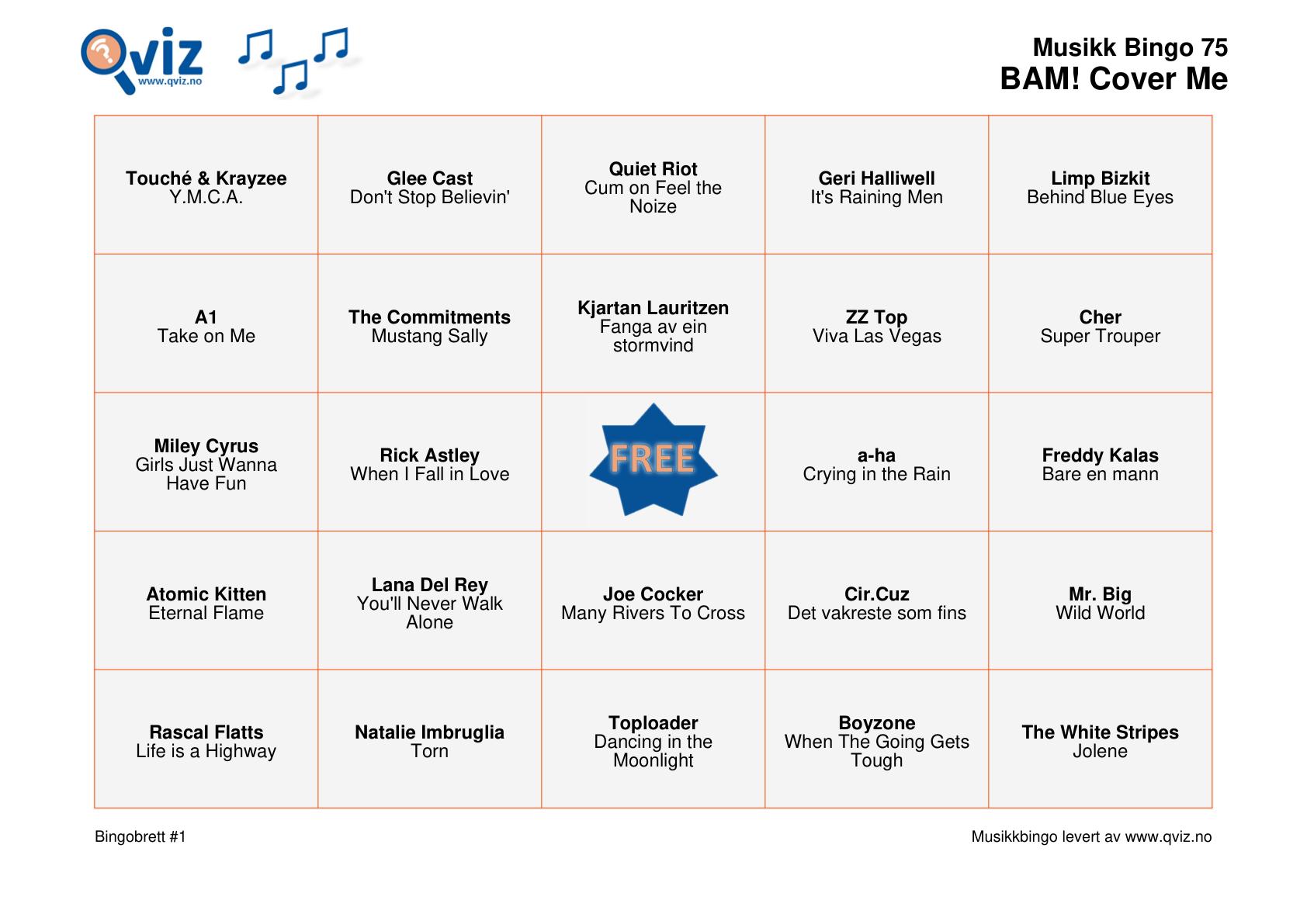 BAM! What a Music Bingo Cover Me - Bilde 5