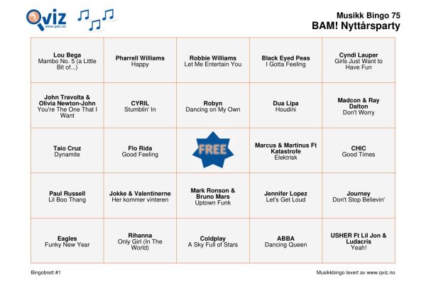 BAM! What a Music Bingo Nyttårsparty - Bilde 5