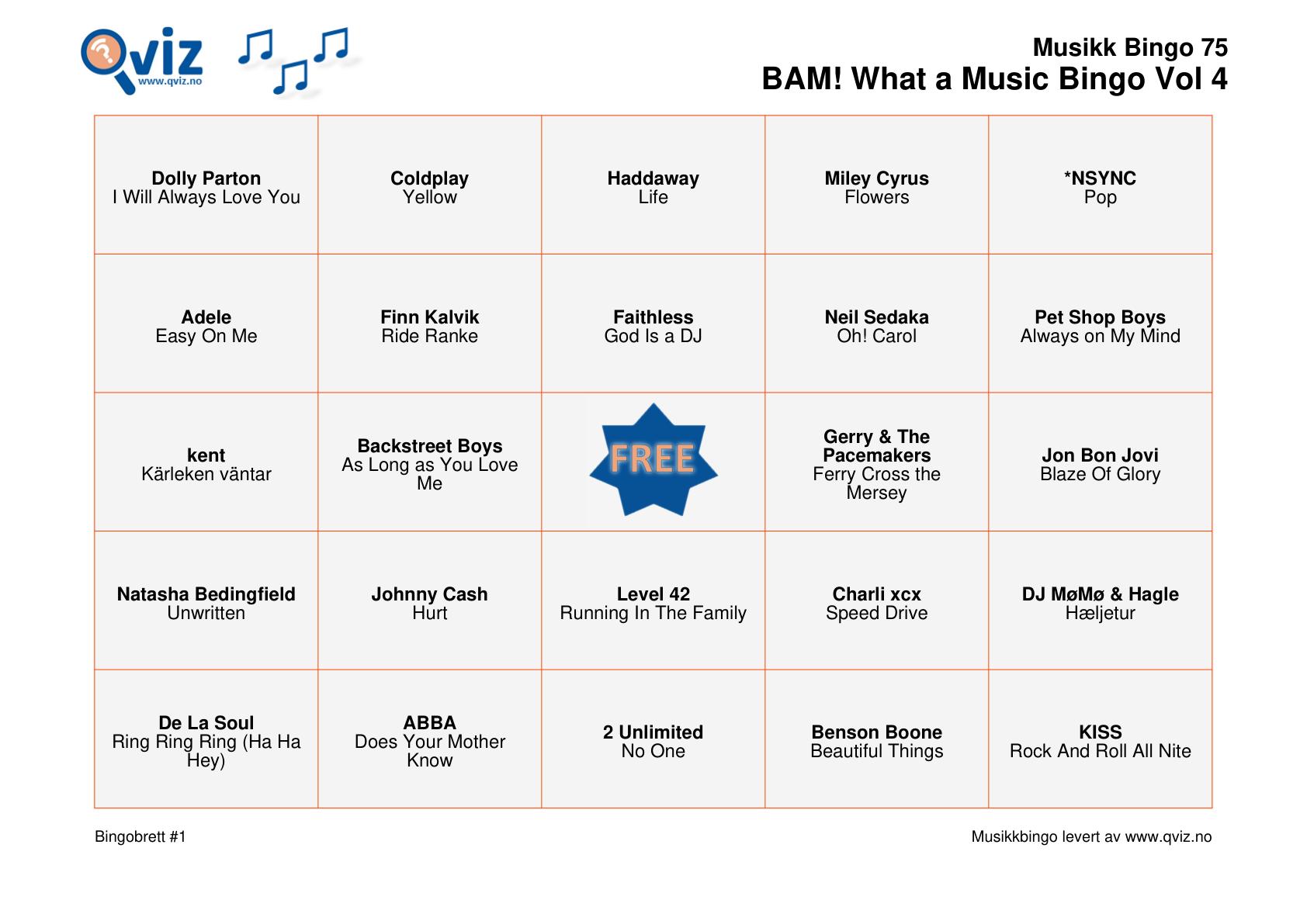 BAM! What a Music Bingo Vol 4 - Bilde 5