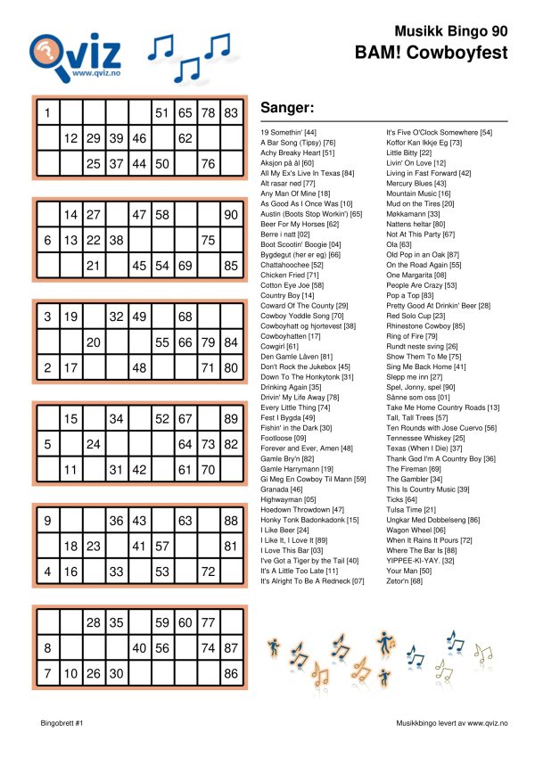 BAM! What a Music Bingo Cowboyfest - Bilde 3