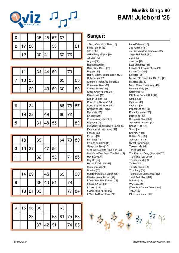 BAM! What a Music Bingo Julebord '25 - Bilde 3