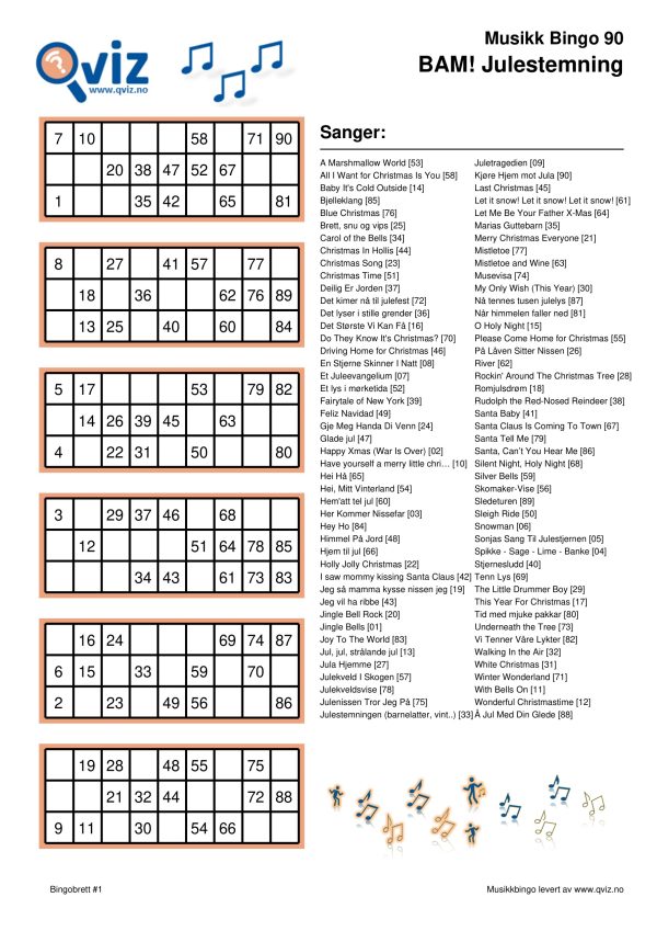 BAM! What a Music Bingo Julestemning - Bilde 3