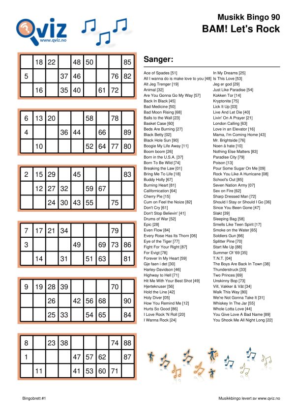 BAM! What a Music Bingo Let's Rock - Bilde 3