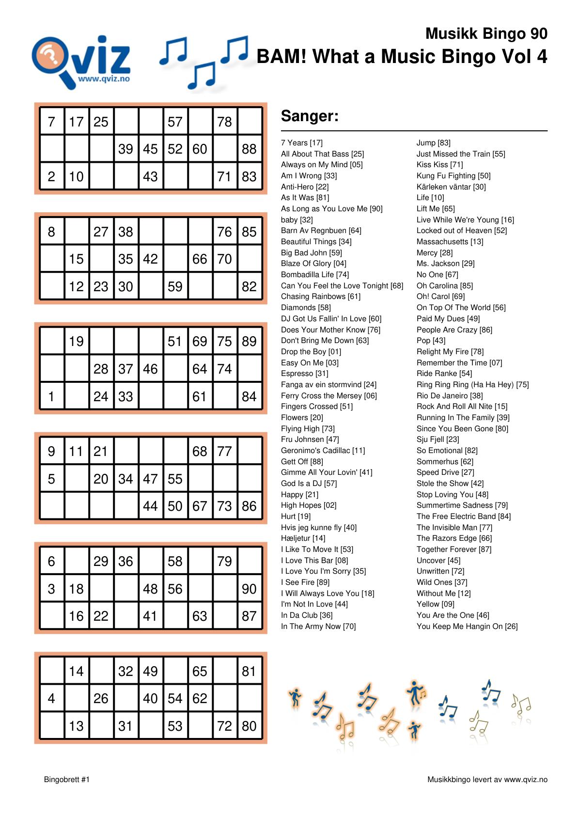 BAM! What a Music Bingo Vol 4 - Bilde 3