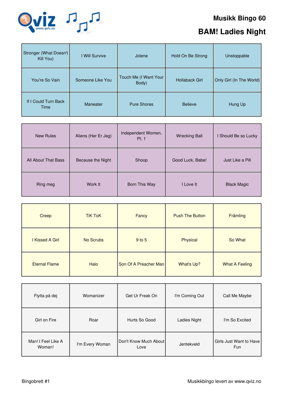 BAM! What a Music Bingo Ladies Night - Bilde 7