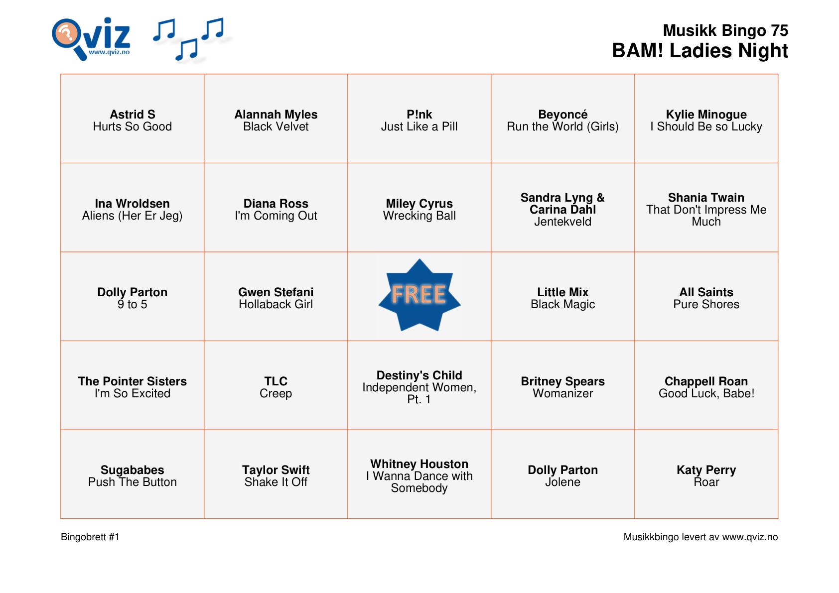 BAM! What a Music Bingo Ladies Night - Bilde 5