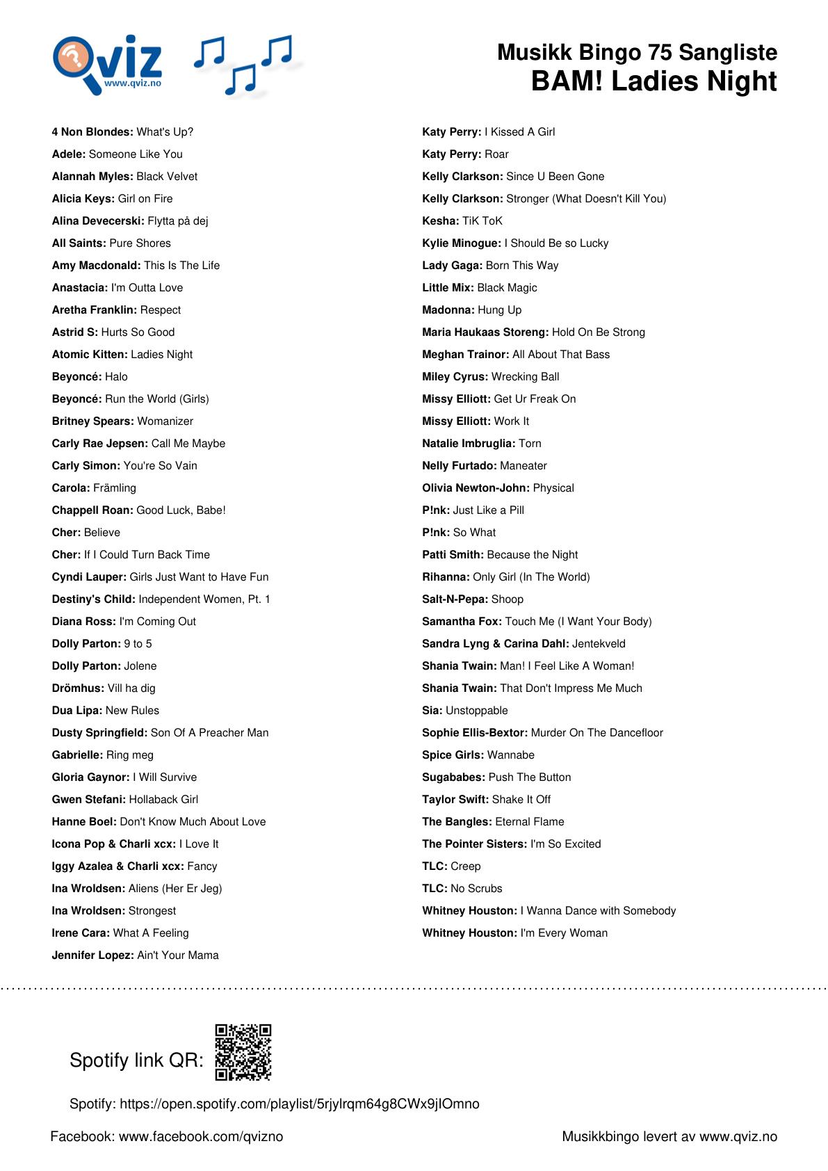 BAM! What a Music Bingo Ladies Night - Bilde 4