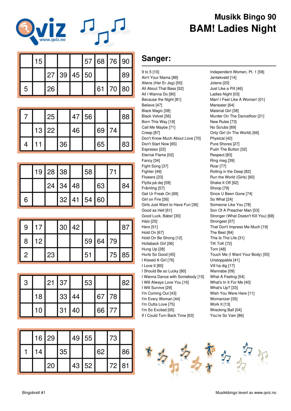 BAM! What a Music Bingo Ladies Night - Bilde 3