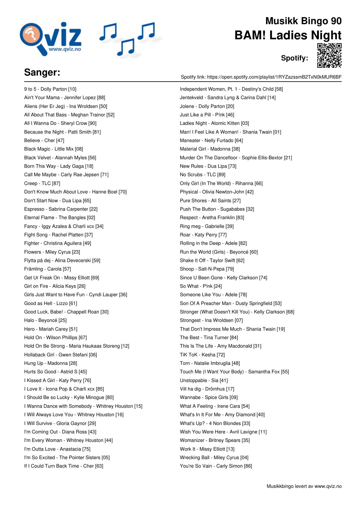 BAM! What a Music Bingo Ladies Night - Bilde 2