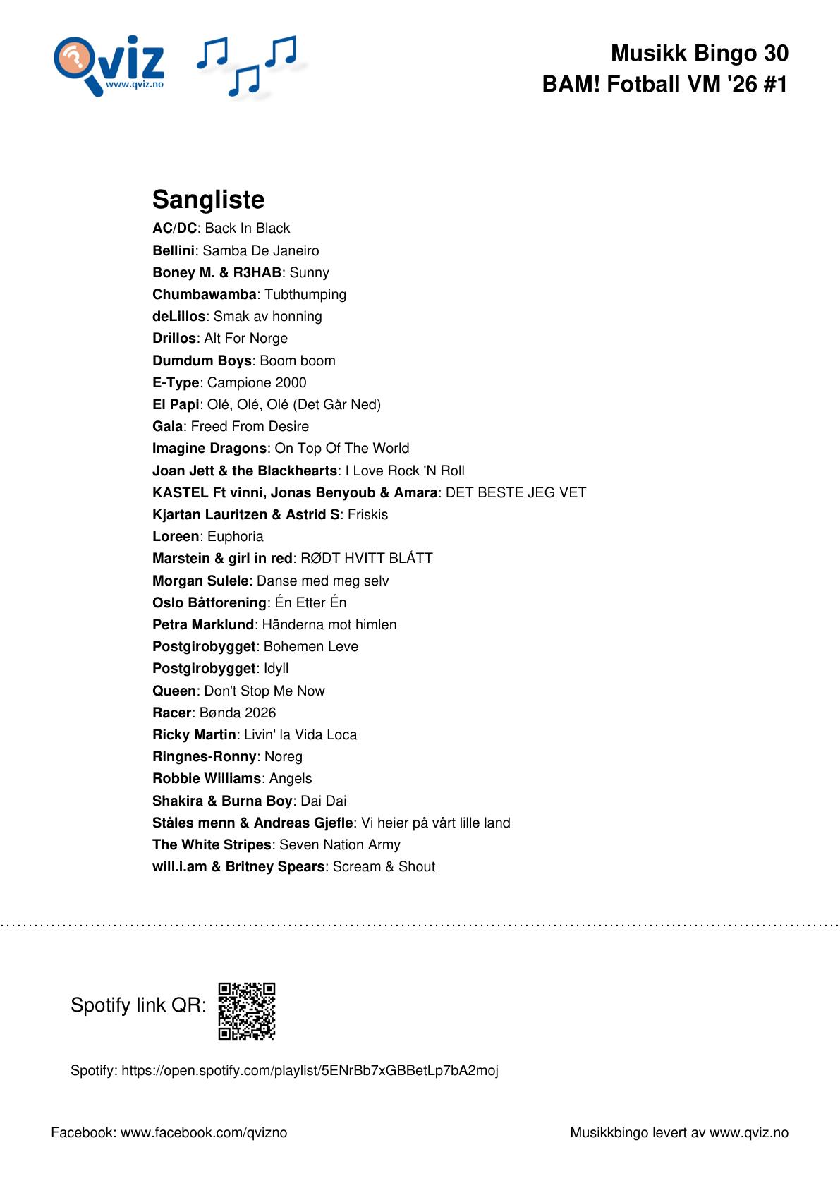 BAM! What a Music Bingo Fotball VM '26 - Bilde 18