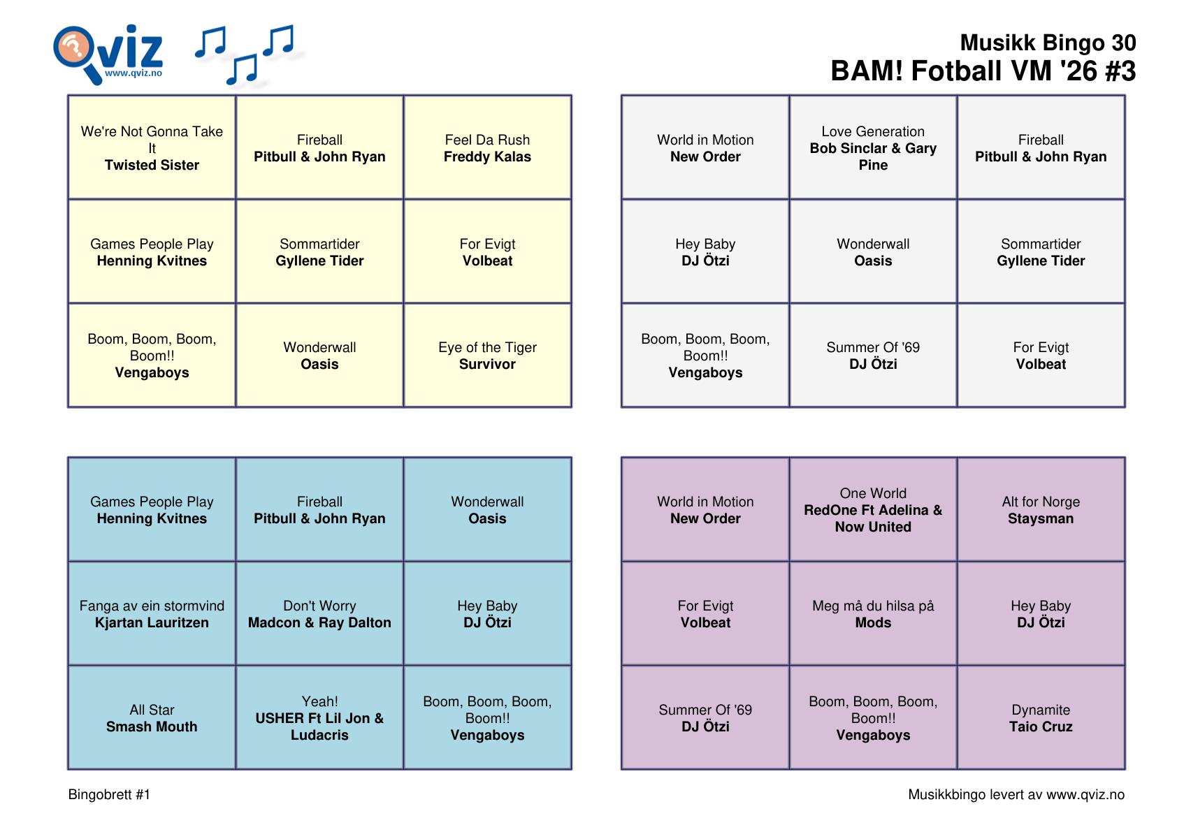 BAM! What a Music Bingo Fotball VM '26 - Bilde 15