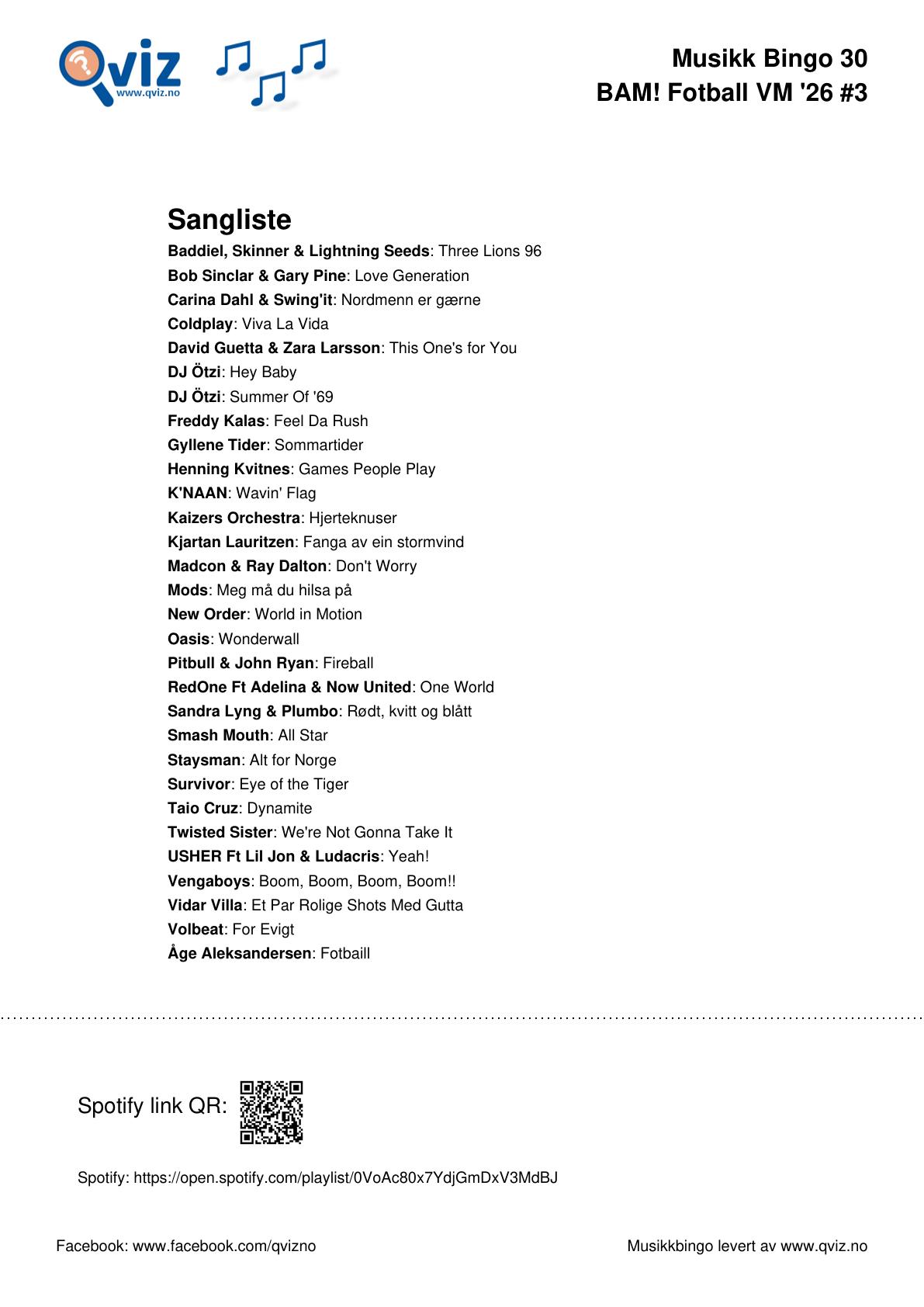 BAM! What a Music Bingo Fotball VM '26 - Bilde 14