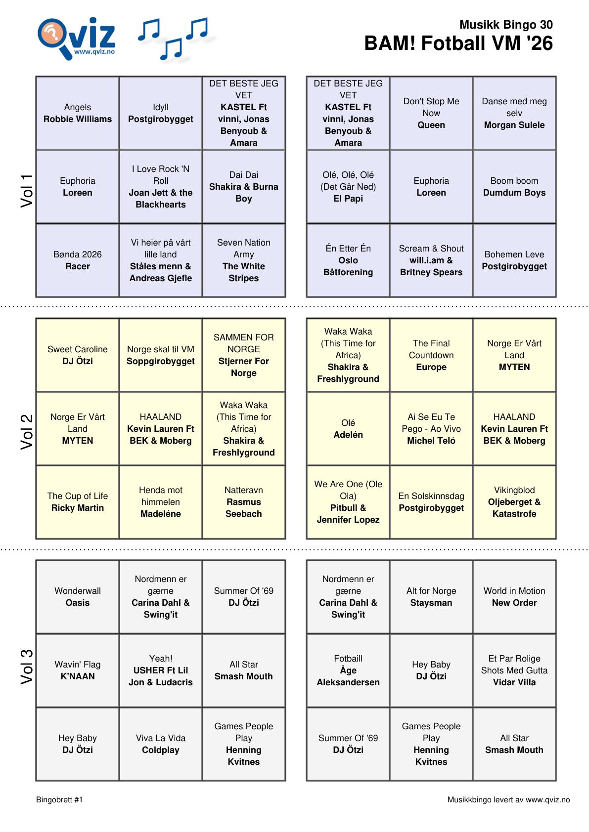 BAM! What a Music Bingo Fotball VM '26 - Bilde 13