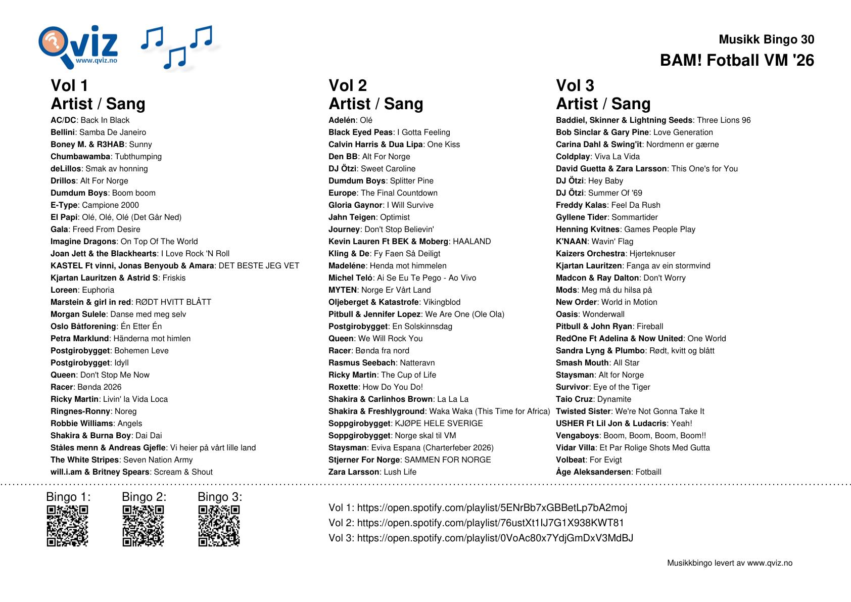 BAM! What a Music Bingo Fotball VM '26 - Bilde 12