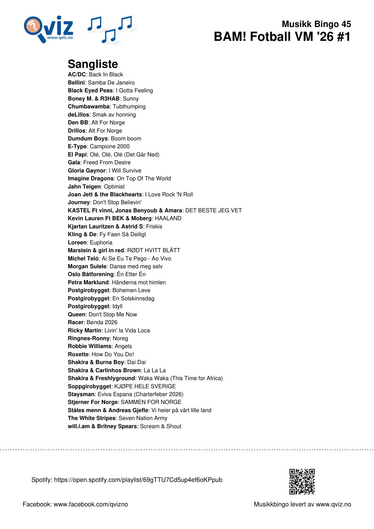 BAM! What a Music Bingo Fotball VM '26 - Bilde 10