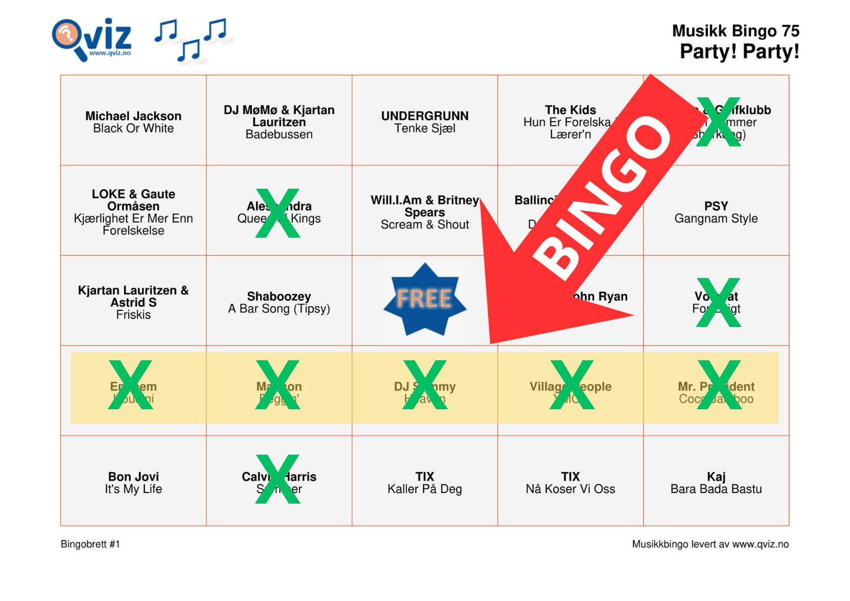 Bingo på rad 3