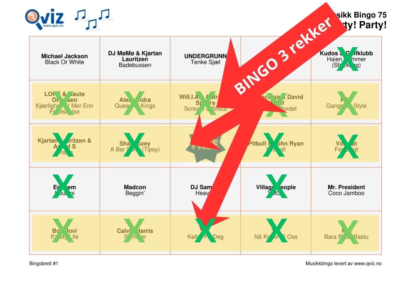 Bingo med 3 rekker
