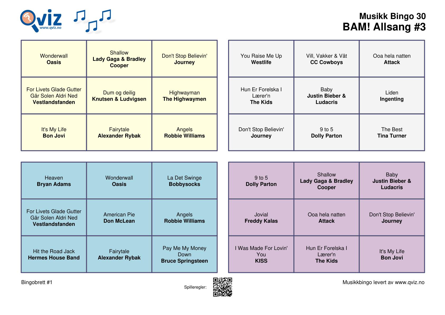 BAM! What a Music Bingo Allsang - Bilde 18