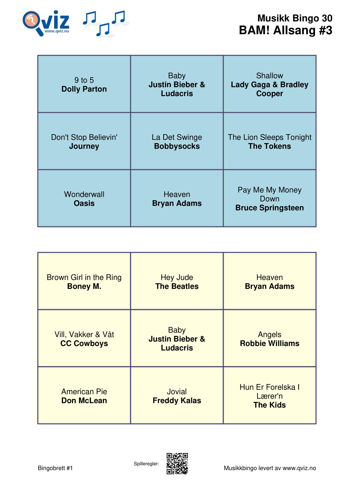 BAM! What a Music Bingo Allsang - Bilde 14