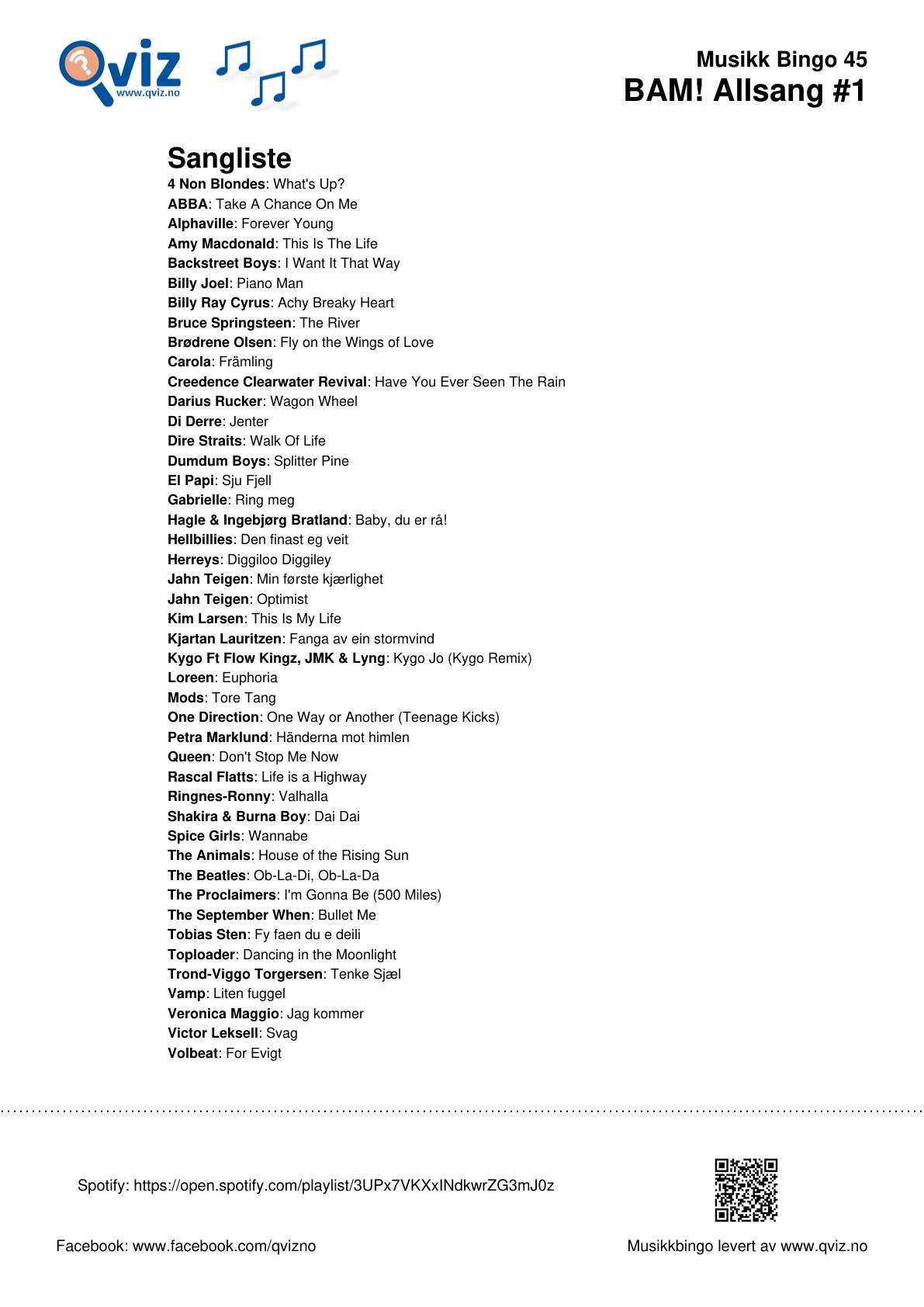 BAM! What a Music Bingo Allsang - Bilde 10