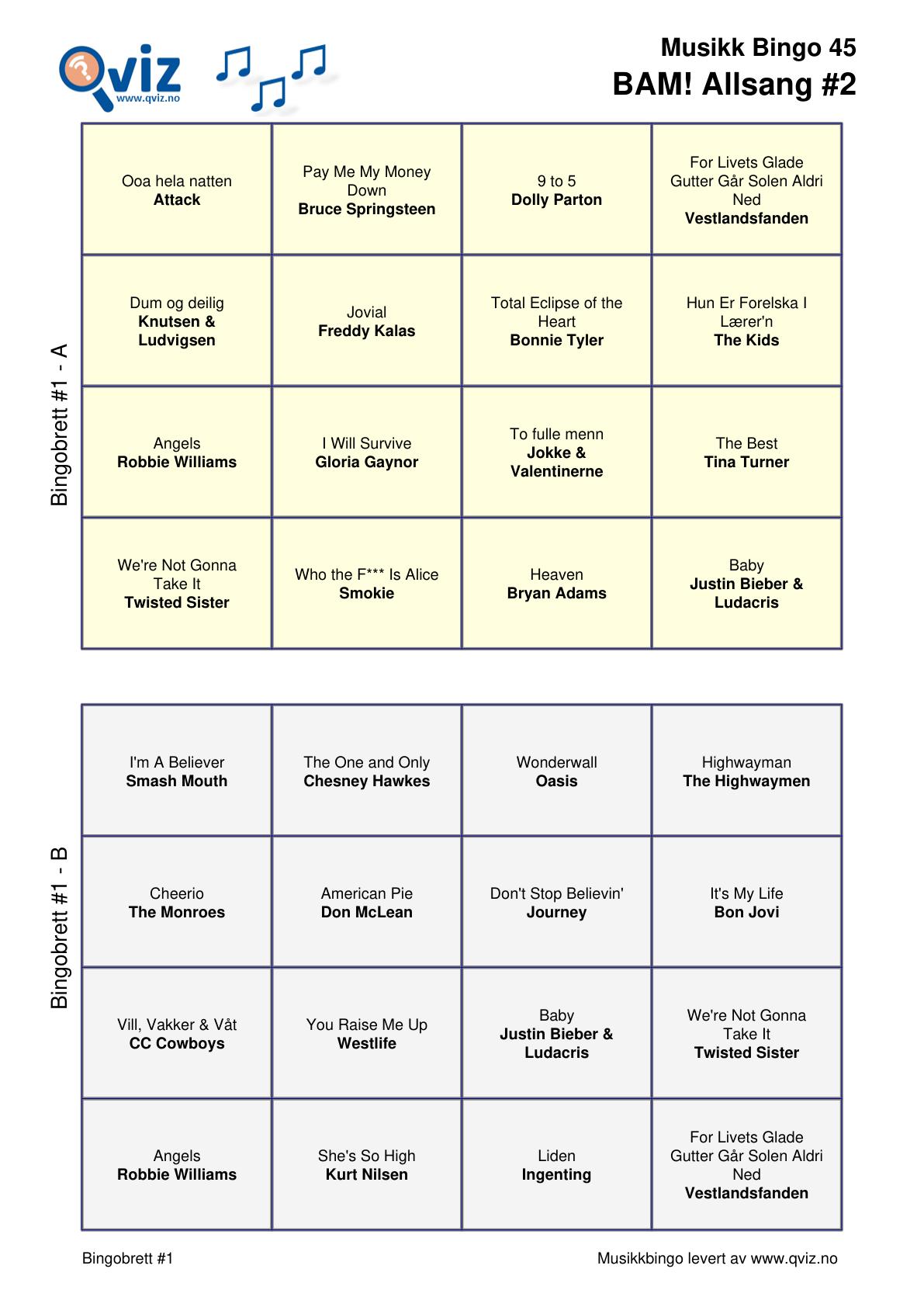 BAM! What a Music Bingo Allsang - Bilde 9