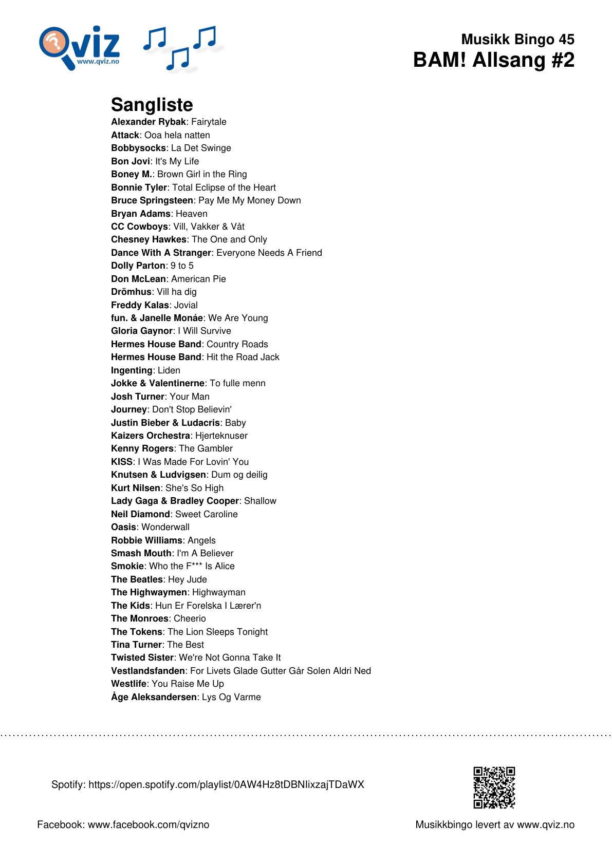 BAM! What a Music Bingo Allsang - Bilde 8